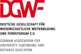Deutsche Gesellschaft für wissenschaftliche Weiterbildung und Fernstudium e.V (DGWF) Logo: DGWF