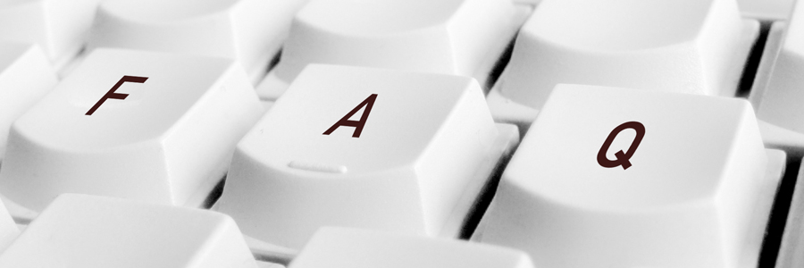 FAQ Detailansicht einer Tastatur mit den Buchstaben F, A und Q