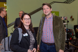 Teilnehmer*innen aus dem Kreis der Landesrektorenkonferenz im Gespräch