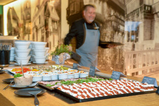 Das Team vom Arcadeon hat ein schmackhaftes und vielfältiges Buffet vorbereitet